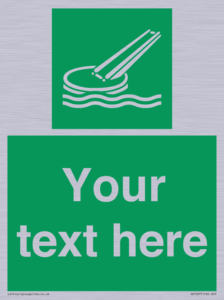 Custom sign safe condition Marine evacuation slide